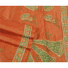 Sanskriti Vintage Orange Sarees Art Silk Hand Beaded Cultural Sari Craft Sustainable Fabric
