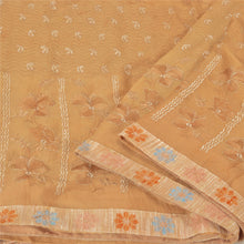 Load image into Gallery viewer, Sanskriti Vintage Peach Sarees Pure Chiffon Silk Embroidered Premium Sari Fabric
