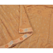Load image into Gallery viewer, Sanskriti Vintage Peach Sarees Pure Chiffon Silk Embroidered Premium Sari Fabric
