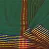 Sanskriti Vintage Green Sarees Cotton Silk Woven Ilkal Premium Sari 5 YD Sustainable Fabric