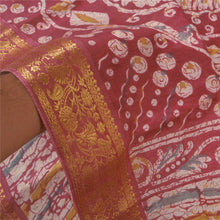 Load image into Gallery viewer, Sanskriti Vintage Pink Sarees Cotton Batik Printed Woven Sari Craft 5 YD Fabric
