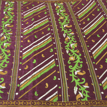 Load image into Gallery viewer, Sanskriti Vintage Dark Purple Sarees Blend Silk Painted Premium Sari Fabric
