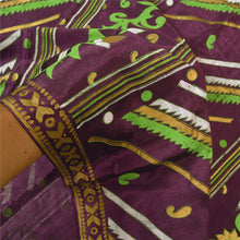 Load image into Gallery viewer, Sanskriti Vintage Dark Purple Sarees Blend Silk Painted Premium Sari Fabric
