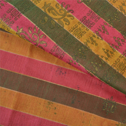Sanskriti Vintage Indian Sarees Art Silk Woven Painted Premium Sari Craft Sustainable Fabric