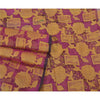 Sanskriti Vintage Purple Sarees Pure Organza Silk Hand Beaded Woven Sari Sustainable Fabric