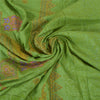 Sanskriti Vintage Green Sarees Pure Silk Hand Beaded Premium Sari Craft Sustainable Fabric