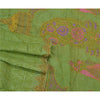Sanskriti Vintage Green Sarees Pure Silk Hand Beaded Premium Sari Craft Sustainable Fabric