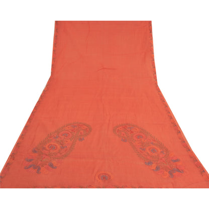 Sanskriti Vintage Peach Sarees Pure Cotton Printed Woven Kota Doria Sari Sustainable Fabric