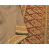 Sanskriti Vintage Brune Indiske Sareer Kunstsilke Vævet Premium Sari Håndværk Bæredygtigt Stoff
