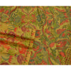 Sanskriti Vintage Green Sarees 100% Pure Silk Hand Beaded Sari Craft Sustainable Fabric