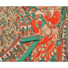 Load image into Gallery viewer, Sanskriti Vintage Beige Sarees Cotton Handmade Kalamkari Sari Craft Fabric
