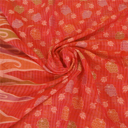 Sanskriti Vintage Pink Indian Sarees 100% Pure Silk Hand-Woven Sari Craft Sustainable Fabric