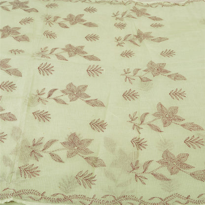 Sanskriti Vintage Sarees Håndlavet Kantha &amp; Kota Doria Sari i Ren Bomuld i Bæredygtigt Stoff