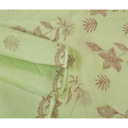 Sanskriti Vintage Sarees Håndlavet Kantha &amp; Kota Doria Sari i Ren Bomuld i Bæredygtigt Stoff