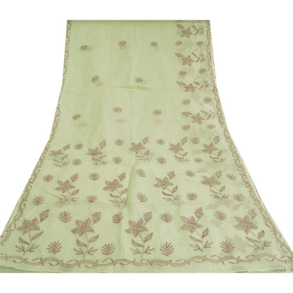 Sanskriti Vintage Sarees Håndlavet Kantha &amp; Kota Doria Sari i Ren Bomuld i Bæredygtigt Stoff