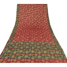 Load image into Gallery viewer, Sanskriti Vintage Dark Red Indian Sarees 100% Pure Silk Woven Sari Craft Fabric
