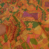 Sanskriti Vintage Indian Sarees 100% Pure Silk Hand Beaded Sari Craft Sustainable Fabric