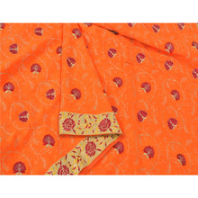 Load image into Gallery viewer, Sanskriti Vintage Orange Sarees Pure Crepe Silk Embroidered Premium Sari Fabric
