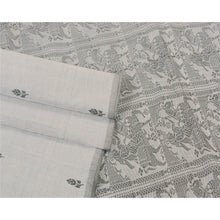 Load image into Gallery viewer, Sanskriti Vintage Grey Sarees Blend Silk Woven Baluchari Premium Sari Fabric
