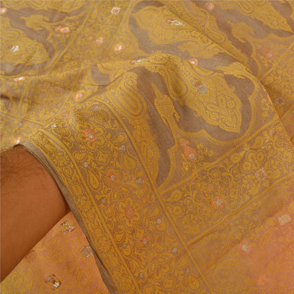 Sanskriti Vintage Pink Sarees 100% Pure Silk Woven Premium Sari Craft Sustainable Fabric