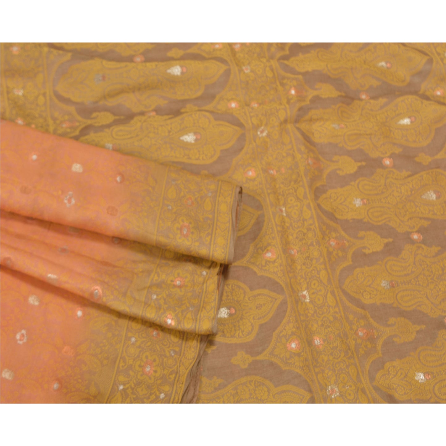 Sanskriti Vintage Pink Sarees 100% Pure Silk Woven Premium Sari Craft Sustainable Fabric