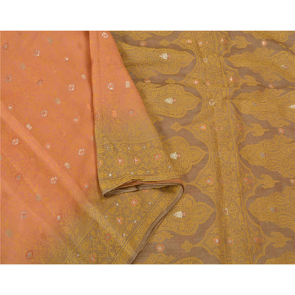 Sanskriti Vintage Pink Sarees 100% Pure Silk Woven Premium Sari Craft Sustainable Fabric