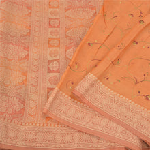 Load image into Gallery viewer, Sanskriti Vintage Orange Sarees 100% Pure Silk Embroidered Woven Sari Fabric

