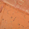 Sanskriti Vintage Orange Sarees 100% Pure Silk Embroidered Woven Sari Sustainable Fabric