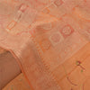 Sanskriti Vintage Orange Sarees 100% Pure Silk Embroidered Woven Sari Sustainable Fabric