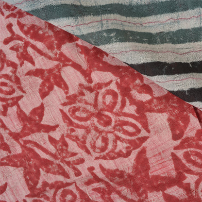 Sanskriti Vintage Indian Sarees Blend Georgette Hand Beaded Premium Sari Sustainable Fabric