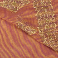 Load image into Gallery viewer, Sanskriti Vintage Pink Sarees Pure Tissue Silk Hand Beaded Woven Sari Fabric

