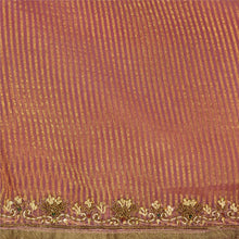Load image into Gallery viewer, Sanskriti Vintage Pink Sarees Pure Tissue Silk Hand Beaded Woven Sari Fabric
