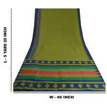 Load image into Gallery viewer, Sanskriti Vintage Green Indian Sarees Handloom Woven Premium Sari Craft Fabric
