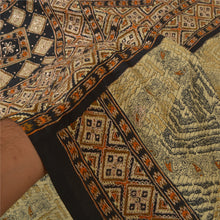 Load image into Gallery viewer, Sanskriti Vintage Indian Sarees Crepe Hand Embroidered Premium Sari Craft Fabric
