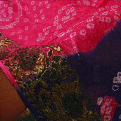 Sanskriti Vintage Purple Sarees Blend Silk Bandhani Woven Premium Sari Sustainable Fabric