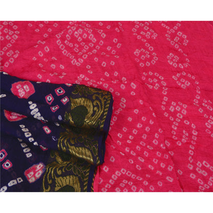 Sanskriti Vintage Purple Sarees Blend Silk Bandhani Woven Premium Sari Sustainable Fabric