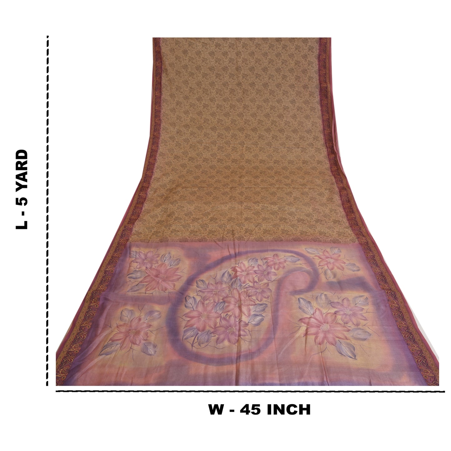 Sanskriti Vintage Brown Sarees 100% Pure Silk Woven Premium Sari Craft Sustainable Fabric