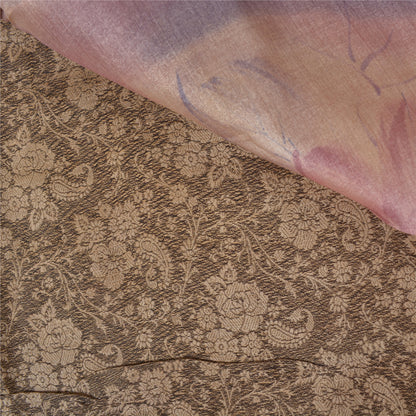 Sanskriti Vintage Brown Sarees 100% Pure Silk Woven Premium Sari Craft Sustainable Fabric