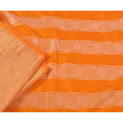 Sanskriti Vintage Yellow Indian Sarees Art Silk Woven Premium Sari Craft Sustainable Fabric