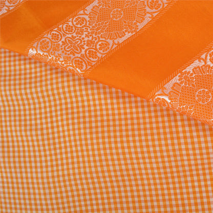 Sanskriti Vintage Yellow Indian Sarees Art Silk Woven Premium Sari Craft Sustainable Fabric