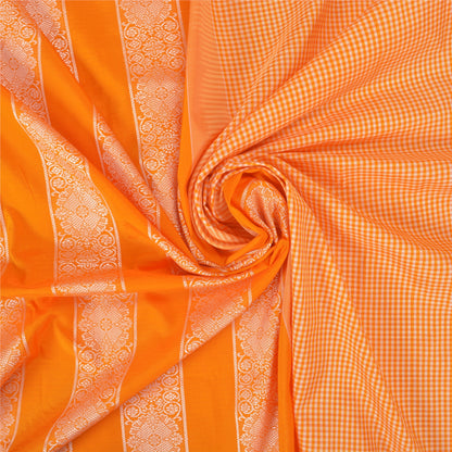 Sanskriti Vintage Yellow Indian Sarees Art Silk Woven Premium Sari Craft Sustainable Fabric