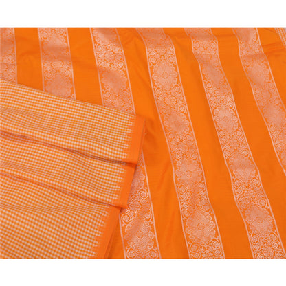 Sanskriti Vintage Yellow Indian Sarees Art Silk Woven Premium Sari Craft Sustainable Fabric