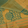 Sanskriti Vintage Green Sarees 100% Pure Silk Woven Premium Sari Craft Sustainable Fabric