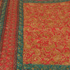Sanskriti Vintage Red Indian Sarees 100% Pure Silk Hand Beaded Sari Craft Sustainable Fabric