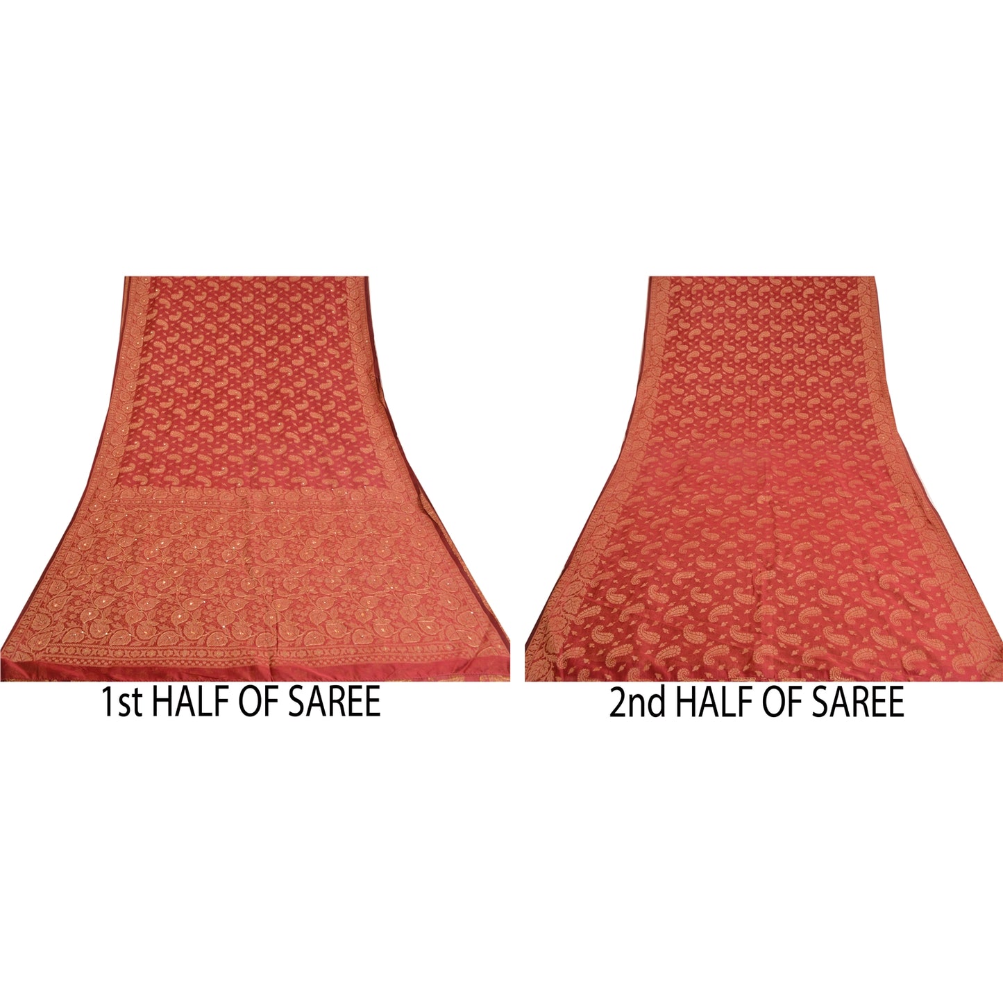 Санскритские винтажные индийские сари из смешанного шелка, расшитого вручную бисером, премиальная ткань для сари из экологически чистой ткани