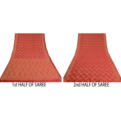 Санскритские винтажные индийские сари из смешанного шелка, расшитого вручную бисером, премиальная ткань для сари из экологически чистой ткани