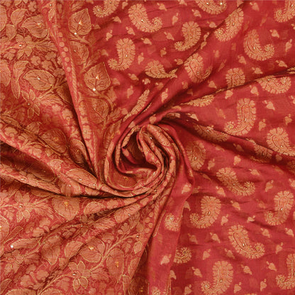 Санскритские винтажные индийские сари из смешанного шелка, расшитого вручную бисером, премиальная ткань для сари из экологически чистой ткани