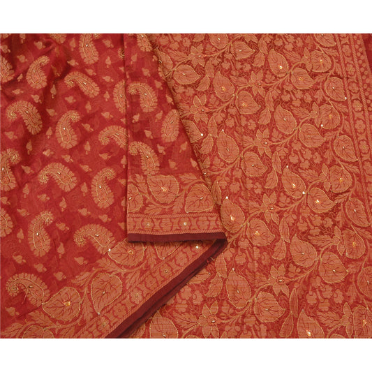Sanskriti Vintage Indian Sarees Blend Silk Hand Beaded Woven Premium Sari Sustainable Fabric