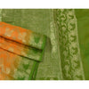 Sanskriti Vintage Saffron Sarees 100% Pure Silk Woven Premium Sari Craft Sustainable Fabric