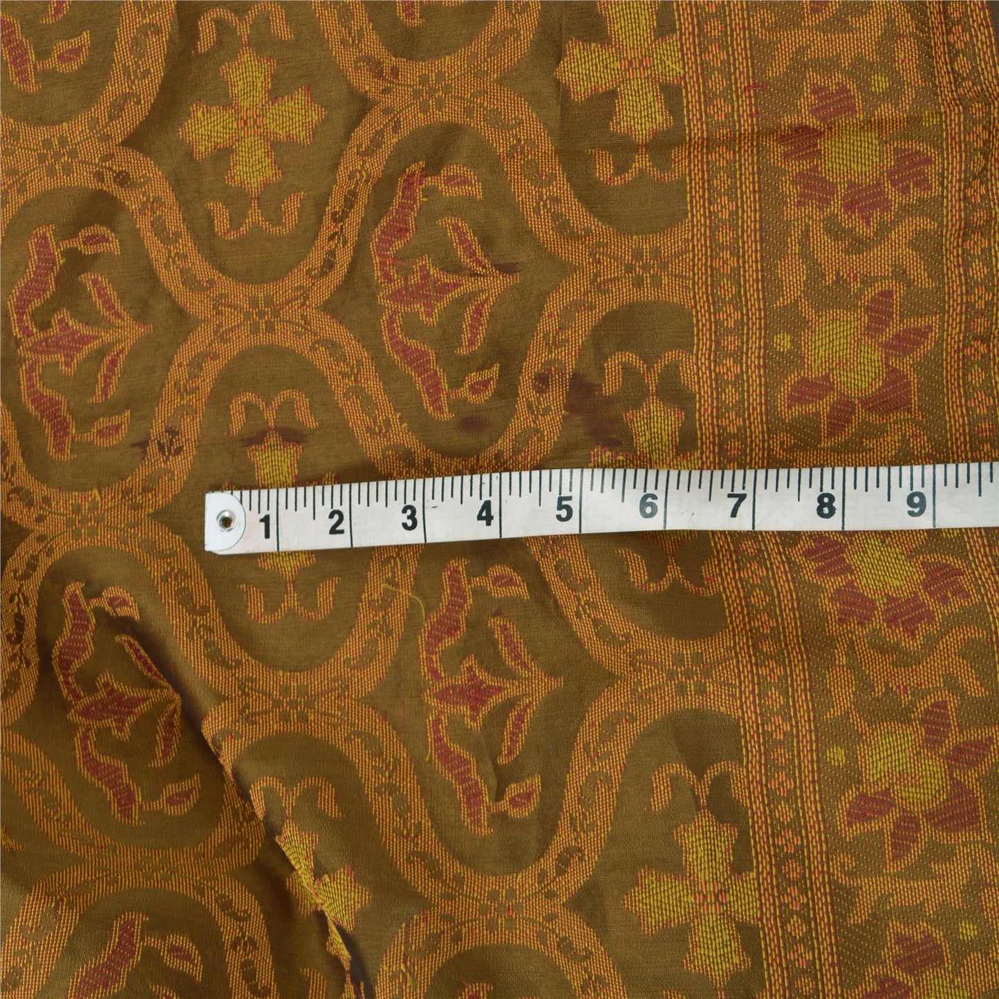 Санскритские винтажные коричневые сари из смеси шелка, тканая премиальная ткань для сари из экологически чистой ткани